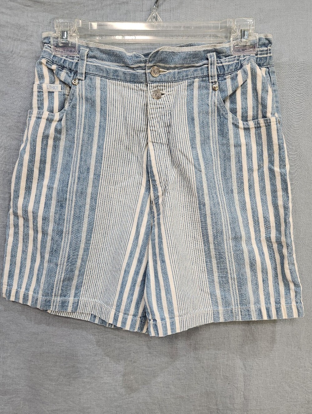 Vtg Ethics High Waist Stripe Cotton Jorts Size S/M